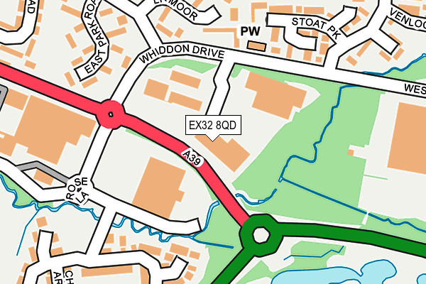 EX32 8QD map - OS OpenMap – Local (Ordnance Survey)