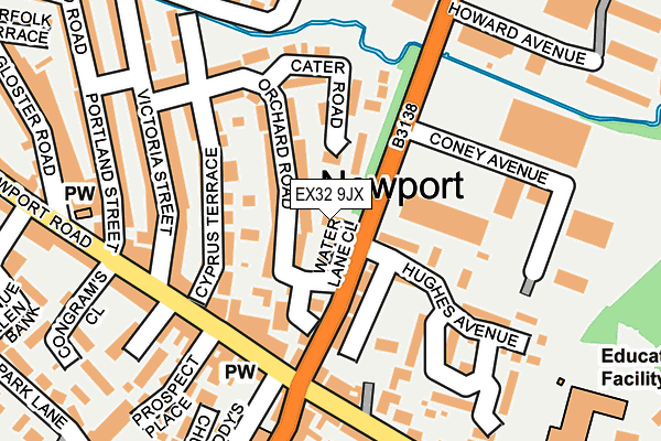 EX32 9JX map - OS OpenMap – Local (Ordnance Survey) EX32 9JX map - OS OpenMap – Local (Ordnance Survey)