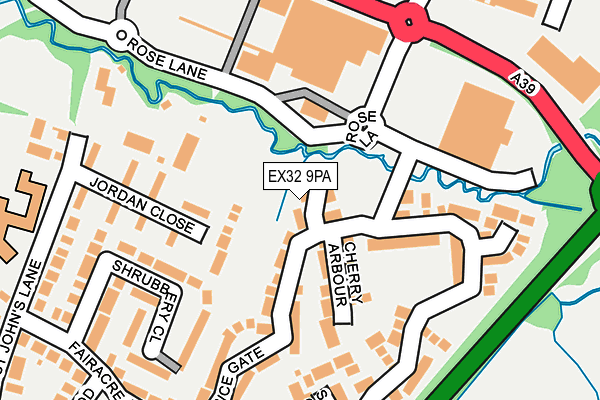 EX32 9PA map - OS OpenMap – Local (Ordnance Survey) EX32 9PA map - OS OpenMap – Local (Ordnance Survey)