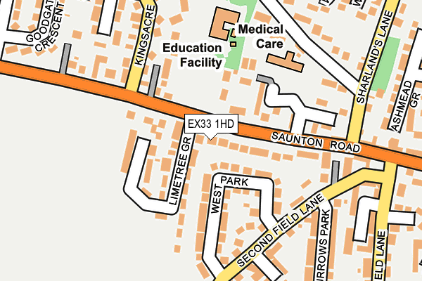 EX33 1HD map - OS OpenMap – Local (Ordnance Survey) EX33 1HD map - OS OpenMap – Local (Ordnance Survey)