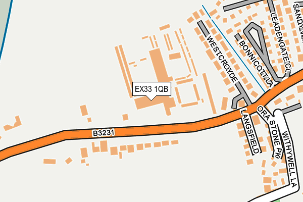 EX33 1QB map - OS OpenMap – Local (Ordnance Survey) EX33 1QB map - OS OpenMap – Local (Ordnance Survey)