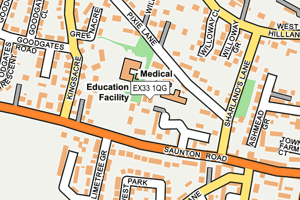 EX33 1QG map - OS OpenMap – Local (Ordnance Survey) EX33 1QG map - OS OpenMap – Local (Ordnance Survey)