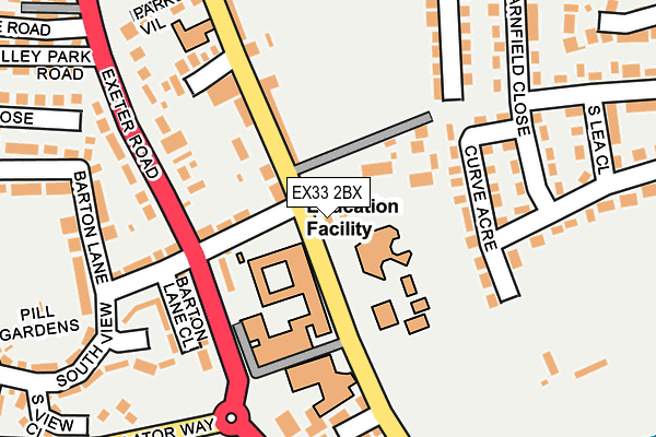 EX33 2BX map - OS OpenMap – Local (Ordnance Survey) EX33 2BX map - OS OpenMap – Local (Ordnance Survey)