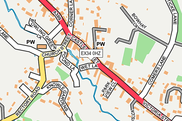 EX34 0HZ map - OS OpenMap – Local (Ordnance Survey) EX34 0HZ map - OS OpenMap – Local (Ordnance Survey)