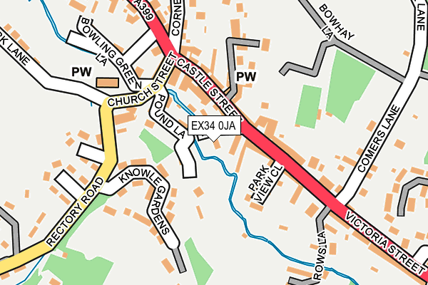 EX34 0JA map - OS OpenMap – Local (Ordnance Survey) EX34 0JA map - OS OpenMap – Local (Ordnance Survey)
