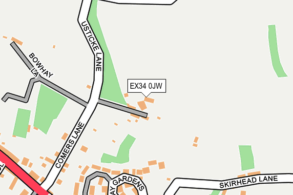 EX34 0JW map - OS OpenMap – Local (Ordnance Survey) EX34 0JW map - OS OpenMap – Local (Ordnance Survey)