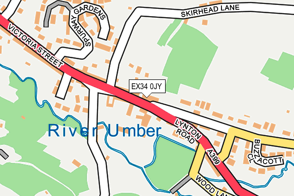 EX34 0JY map - OS OpenMap – Local (Ordnance Survey) EX34 0JY map - OS OpenMap – Local (Ordnance Survey)