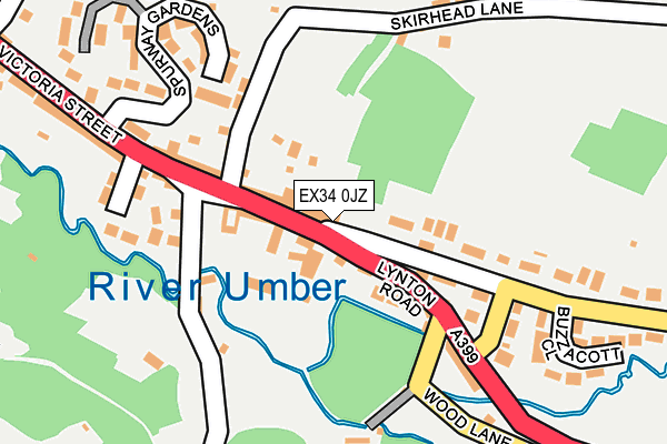 EX34 0JZ map - OS OpenMap – Local (Ordnance Survey) EX34 0JZ map - OS OpenMap – Local (Ordnance Survey)