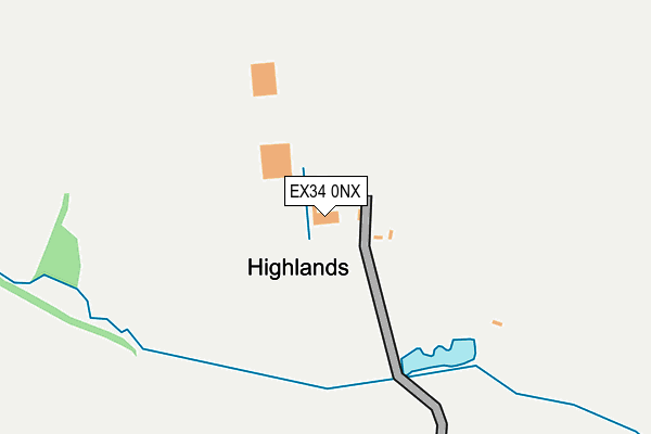 EX34 0NX map - OS OpenMap – Local (Ordnance Survey) EX34 0NX map - OS OpenMap – Local (Ordnance Survey)