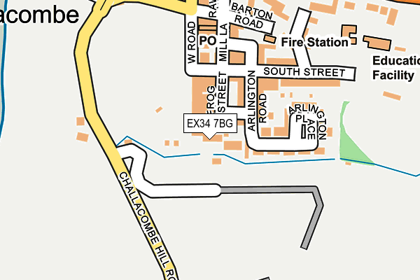 EX34 7BG map - OS OpenMap – Local (Ordnance Survey) EX34 7BG map - OS OpenMap – Local (Ordnance Survey)