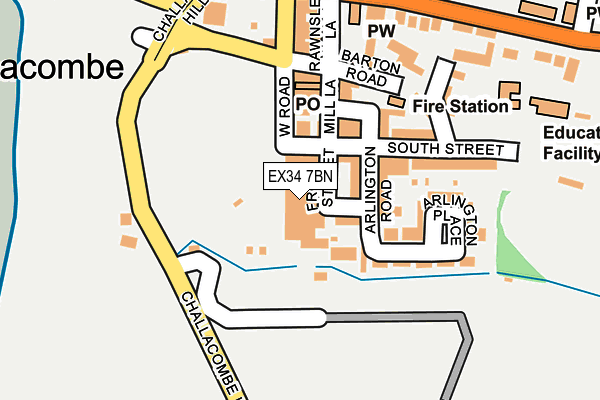 EX34 7BN map - OS OpenMap – Local (Ordnance Survey) EX34 7BN map - OS OpenMap – Local (Ordnance Survey)