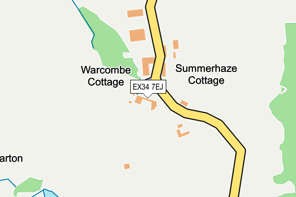 EX34 7EJ map - OS OpenMap – Local (Ordnance Survey) EX34 7EJ map - OS OpenMap – Local (Ordnance Survey)
