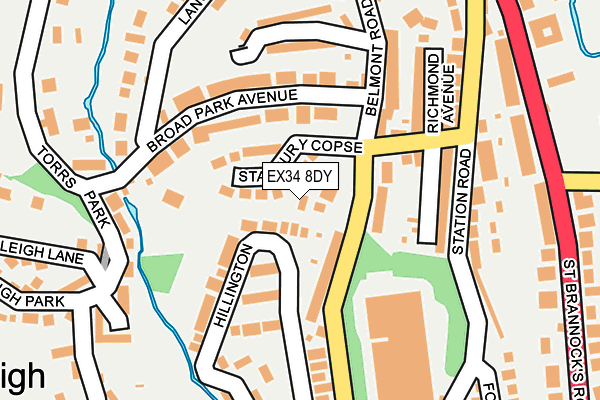 EX34 8DY map - OS OpenMap – Local (Ordnance Survey) EX34 8DY map - OS OpenMap – Local (Ordnance Survey)
