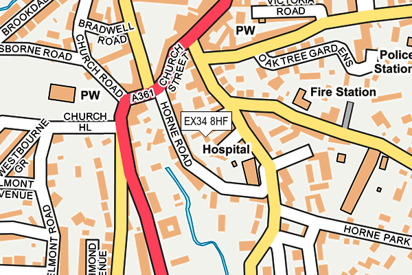 EX34 8HF map - OS OpenMap – Local (Ordnance Survey) EX34 8HF map - OS OpenMap – Local (Ordnance Survey)
