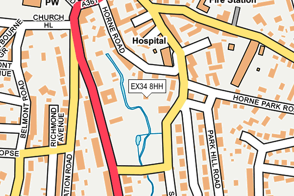 EX34 8HH map - OS OpenMap – Local (Ordnance Survey) EX34 8HH map - OS OpenMap – Local (Ordnance Survey)