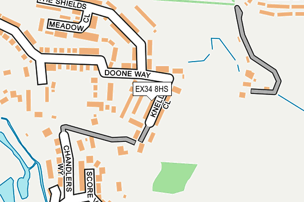EX34 8HS map - OS OpenMap – Local (Ordnance Survey) EX34 8HS map - OS OpenMap – Local (Ordnance Survey)