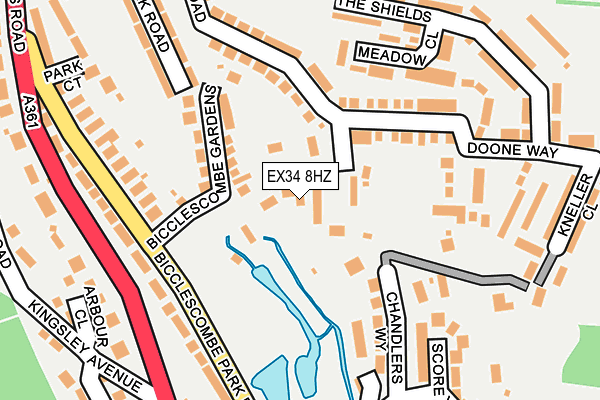 EX34 8HZ map - OS OpenMap – Local (Ordnance Survey) EX34 8HZ map - OS OpenMap – Local (Ordnance Survey)