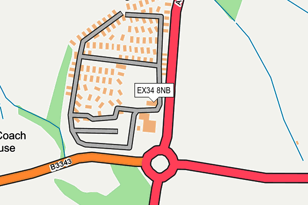 EX34 8NB map - OS OpenMap – Local (Ordnance Survey) EX34 8NB map - OS OpenMap – Local (Ordnance Survey)