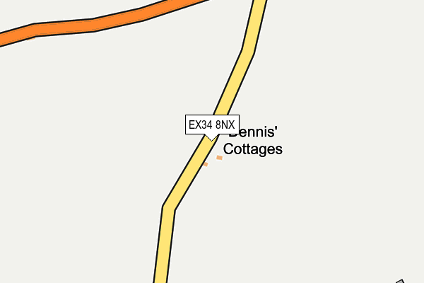 EX34 8NX map - OS OpenMap – Local (Ordnance Survey) EX34 8NX map - OS OpenMap – Local (Ordnance Survey)