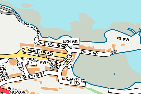 EX34 9BN map - OS OpenMap – Local (Ordnance Survey) EX34 9BN map - OS OpenMap – Local (Ordnance Survey)