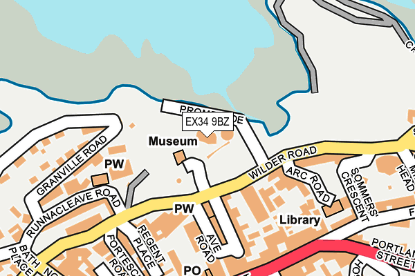 EX34 9BZ map - OS OpenMap – Local (Ordnance Survey) EX34 9BZ map - OS OpenMap – Local (Ordnance Survey)