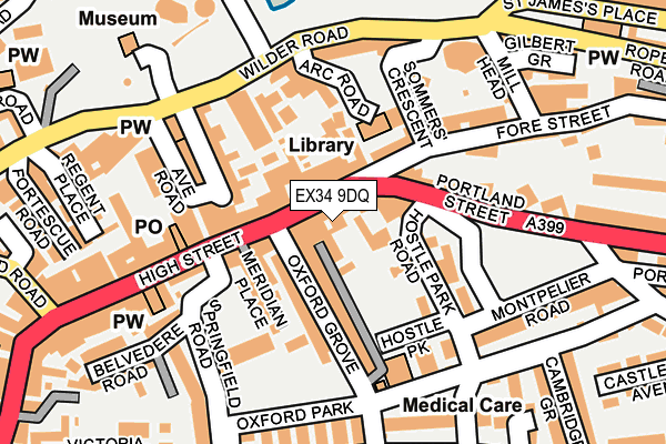 EX34 9DQ map - OS OpenMap – Local (Ordnance Survey) EX34 9DQ map - OS OpenMap – Local (Ordnance Survey)