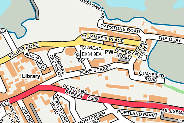 EX34 9EA map - OS OpenMap – Local (Ordnance Survey) EX34 9EA map - OS OpenMap – Local (Ordnance Survey)
