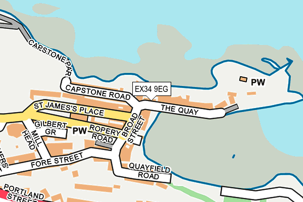 EX34 9EG map - OS OpenMap – Local (Ordnance Survey) EX34 9EG map - OS OpenMap – Local (Ordnance Survey)