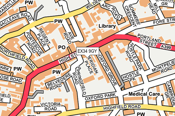 EX34 9GY map - OS OpenMap – Local (Ordnance Survey) EX34 9GY map - OS OpenMap – Local (Ordnance Survey)