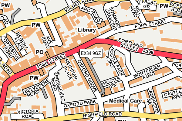 EX34 9GZ map - OS OpenMap – Local (Ordnance Survey) EX34 9GZ map - OS OpenMap – Local (Ordnance Survey)