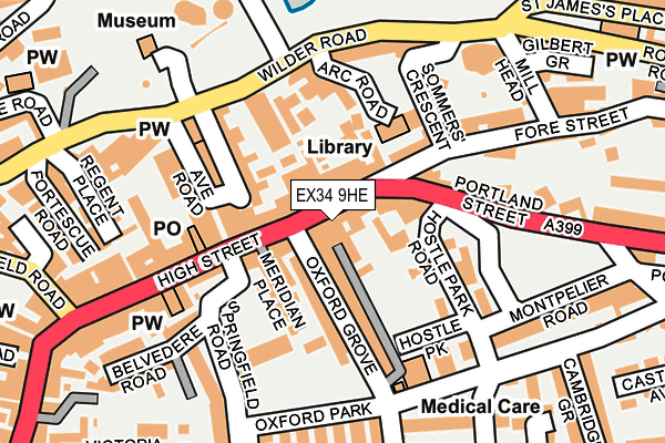 EX34 9HE map - OS OpenMap – Local (Ordnance Survey) EX34 9HE map - OS OpenMap – Local (Ordnance Survey)