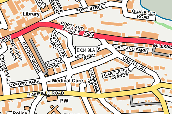 EX34 9LA map - OS OpenMap – Local (Ordnance Survey) EX34 9LA map - OS OpenMap – Local (Ordnance Survey)