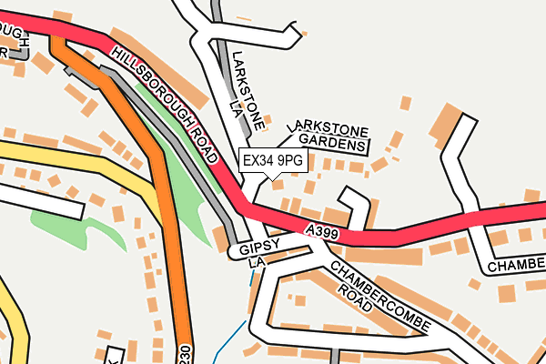 EX34 9PG map - OS OpenMap – Local (Ordnance Survey) EX34 9PG map - OS OpenMap – Local (Ordnance Survey)