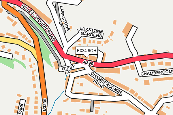 EX34 9QH map - OS OpenMap – Local (Ordnance Survey) EX34 9QH map - OS OpenMap – Local (Ordnance Survey)
