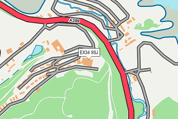 EX34 9SJ map - OS OpenMap – Local (Ordnance Survey) EX34 9SJ map - OS OpenMap – Local (Ordnance Survey)