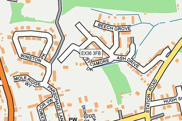 EX36 3FB map - OS OpenMap – Local (Ordnance Survey) EX36 3FB map - OS OpenMap – Local (Ordnance Survey)