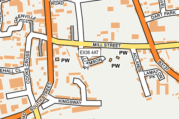 EX36 4AT map - OS OpenMap – Local (Ordnance Survey) EX36 4AT map - OS OpenMap – Local (Ordnance Survey)