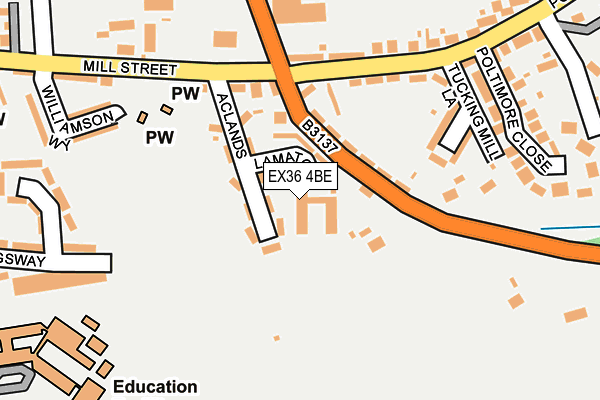 EX36 4BE map - OS OpenMap – Local (Ordnance Survey) EX36 4BE map - OS OpenMap – Local (Ordnance Survey)