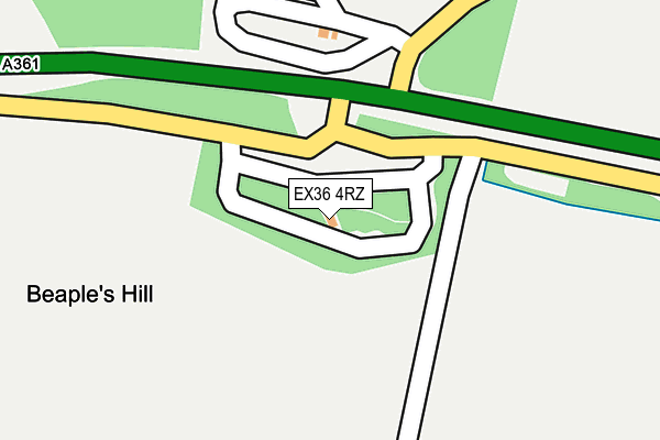 EX36 4RZ map - OS OpenMap – Local (Ordnance Survey) EX36 4RZ map - OS OpenMap – Local (Ordnance Survey)
