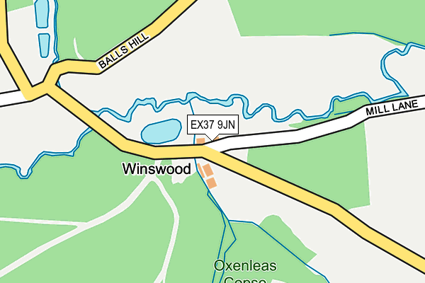 EX37 9JN map - OS OpenMap – Local (Ordnance Survey)
