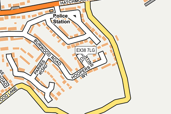 EX38 7LG map - OS OpenMap – Local (Ordnance Survey) EX38 7LG map - OS OpenMap – Local (Ordnance Survey)