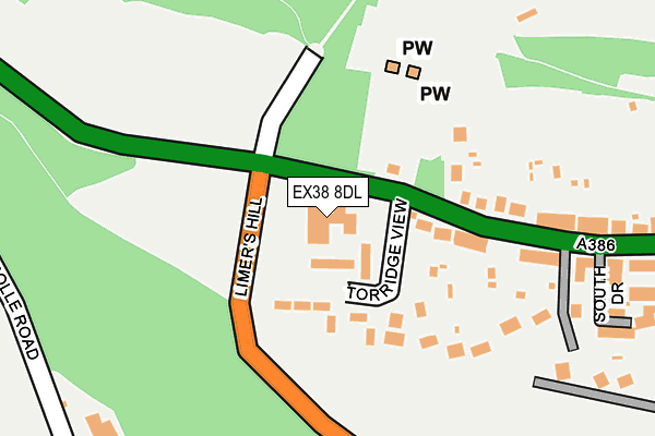 EX38 8DL map - OS OpenMap – Local (Ordnance Survey) EX38 8DL map - OS OpenMap – Local (Ordnance Survey)
