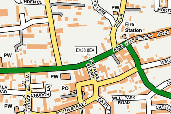 EX38 8EA map - OS OpenMap – Local (Ordnance Survey) EX38 8EA map - OS OpenMap – Local (Ordnance Survey)