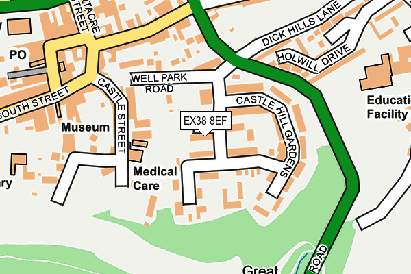 EX38 8EF map - OS OpenMap – Local (Ordnance Survey) EX38 8EF map - OS OpenMap – Local (Ordnance Survey)