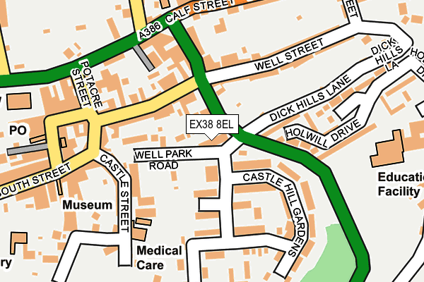 EX38 8EL map - OS OpenMap – Local (Ordnance Survey) EX38 8EL map - OS OpenMap – Local (Ordnance Survey)