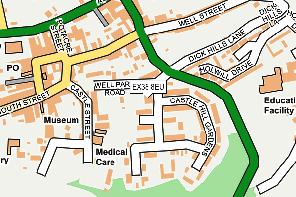 EX38 8EU map - OS OpenMap – Local (Ordnance Survey) EX38 8EU map - OS OpenMap – Local (Ordnance Survey)