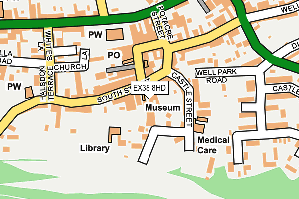 EX38 8HD map - OS OpenMap – Local (Ordnance Survey) EX38 8HD map - OS OpenMap – Local (Ordnance Survey)