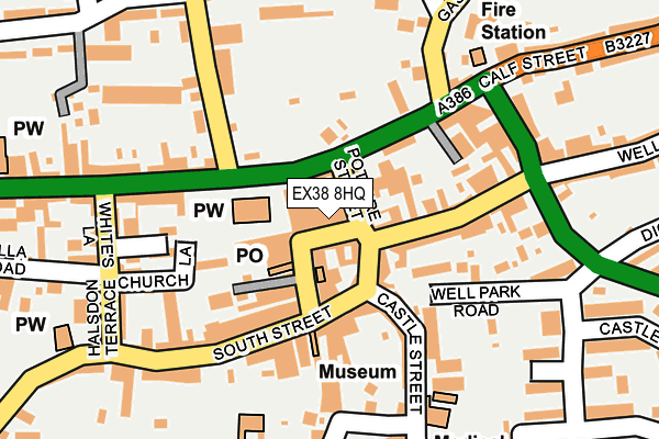 EX38 8HQ map - OS OpenMap – Local (Ordnance Survey) EX38 8HQ map - OS OpenMap – Local (Ordnance Survey)