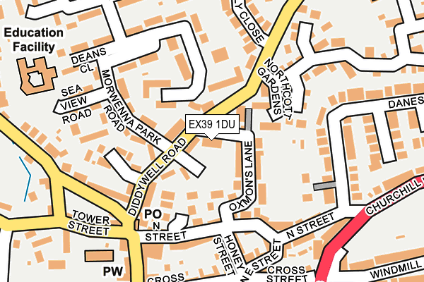 EX39 1DU map - OS OpenMap – Local (Ordnance Survey) EX39 1DU map - OS OpenMap – Local (Ordnance Survey)