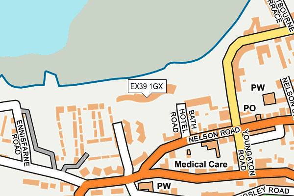 EX39 1GX map - OS OpenMap – Local (Ordnance Survey) EX39 1GX map - OS OpenMap – Local (Ordnance Survey)